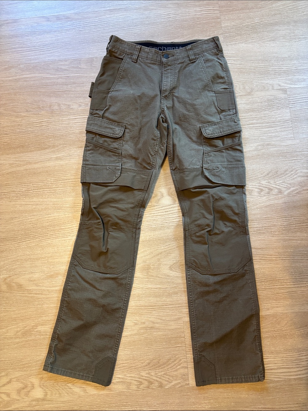 Carhartt Men’s 30x32 Steel Rugged Flex Relaxed Double Front Cargo Pants Green